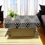 Mother of Pearl Inlay Coffee Table  Black with Floral Design