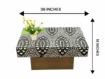 Mother of Pearl Inlay Coffee Table  Black with Floral Design - Image 2
