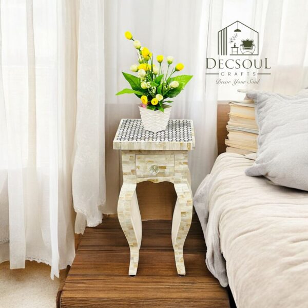 Mother of Pearl Inlay Bedside Table