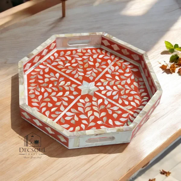 Mother of Pearl Hex Tray-Perfect Gift-Handmade-Home Decor-Inlay Art