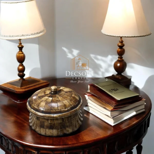 HANDMADE BONE FITTED Decoration Box Antique Style Wooden